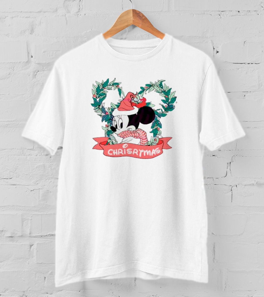 Minnie Mouse Christmas Wreath Chrisrmas Holiday Magic T-Shirt