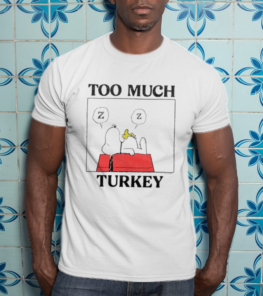 Peanuts Snoopy Woodstock Too Much Turkey ZZZ T-Shirt