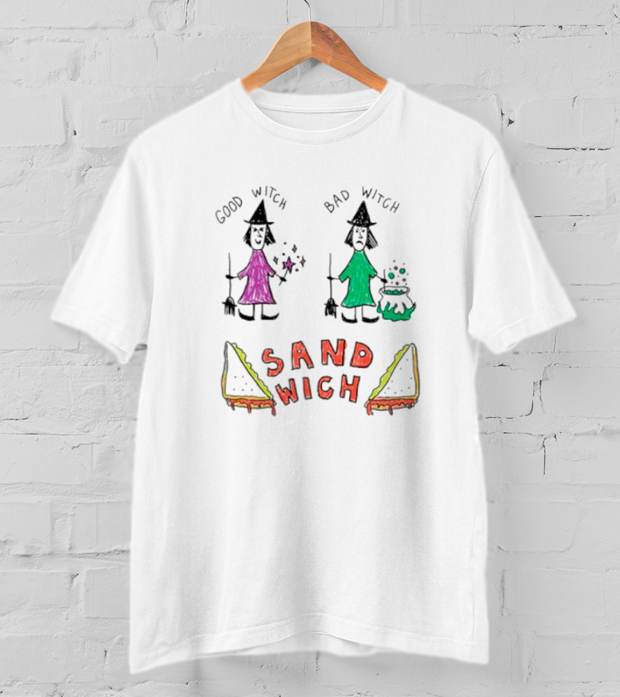 Good Witch Bad Witch Sandwich Funny Witchy Pun T-Shirt