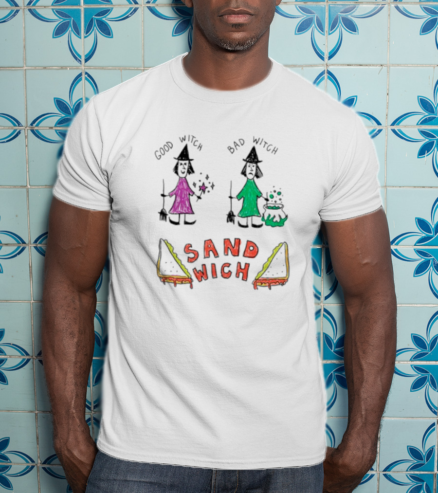 Good Witch Bad Witch Sandwich Funny Witchy Pun T-Shirt