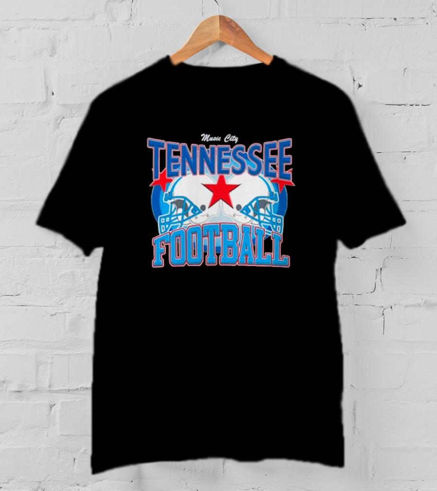 Music City Tennessee Football Helmets Star T-Shirt