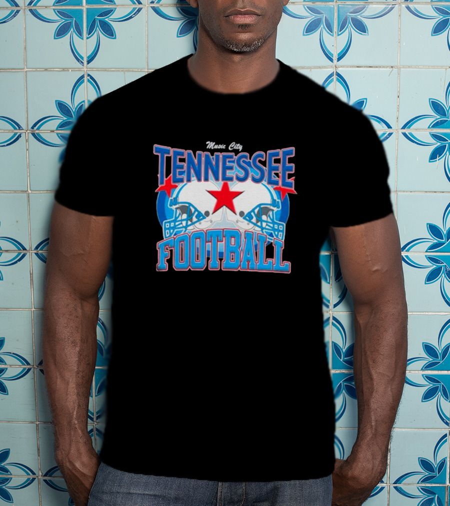Music City Tennessee Football Helmets Star T-Shirt