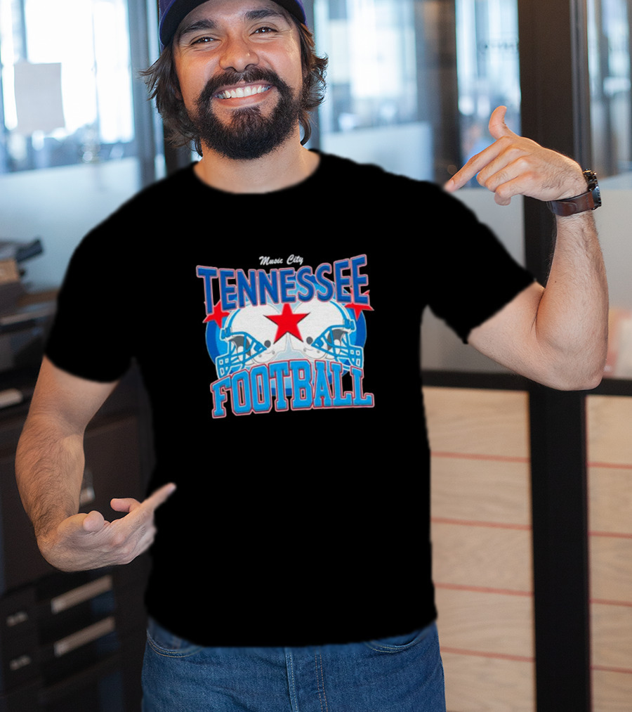 Music City Tennessee Football Helmets Star T-Shirt