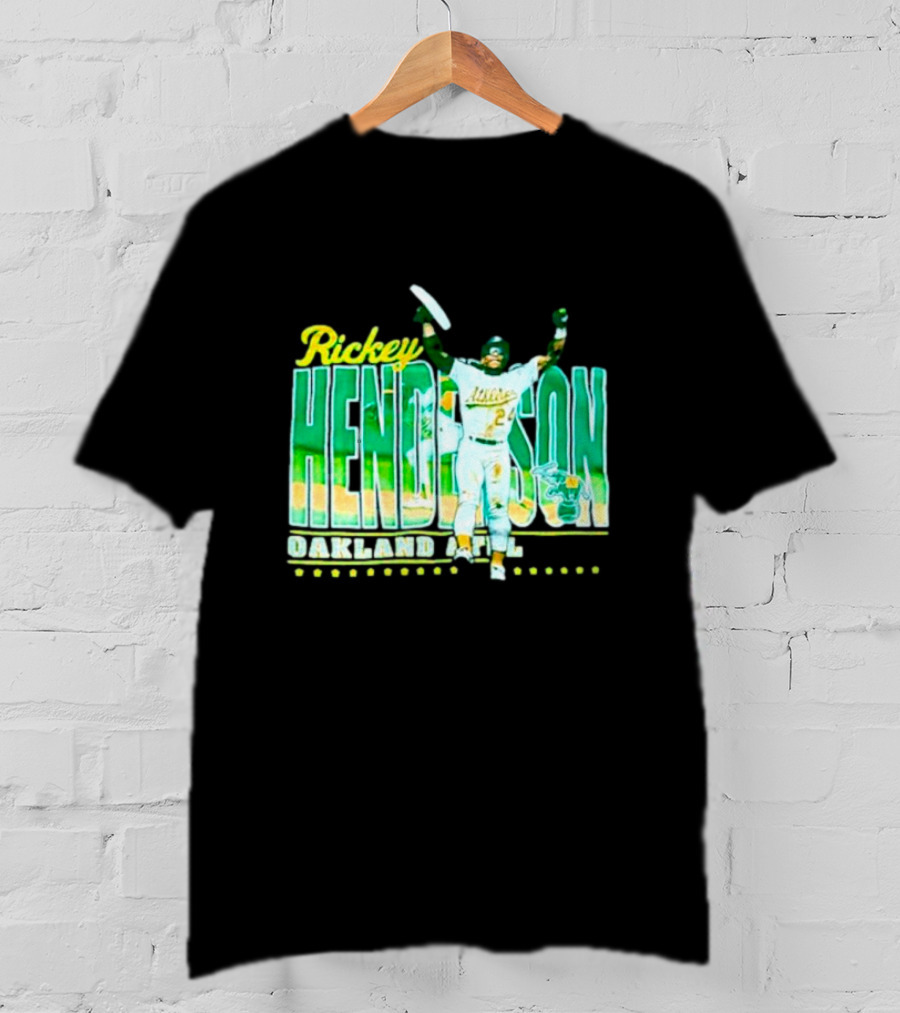 Rickey Henderson Oakland Athletics 24 Baseball Legend T-Shirt
