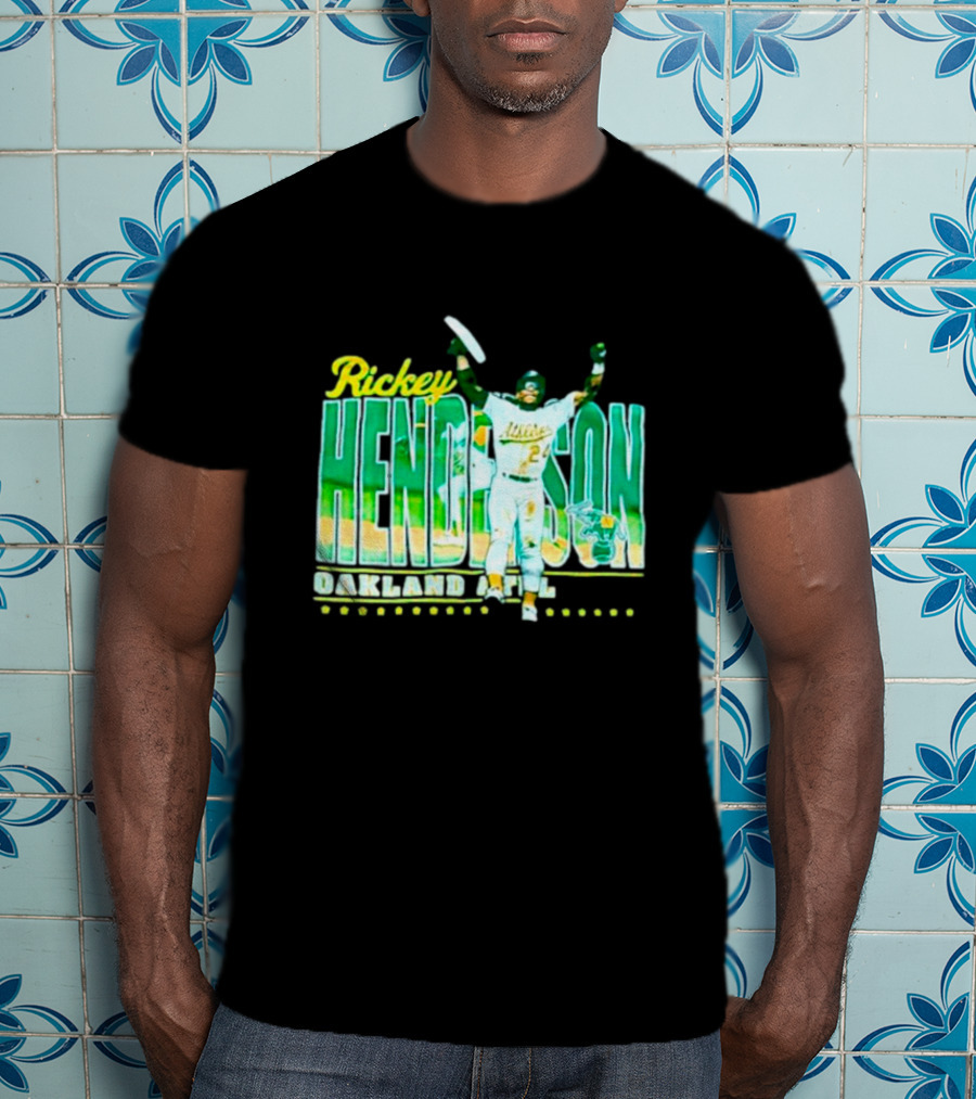 Rickey Henderson Oakland Athletics 24 Baseball Legend T-Shirt