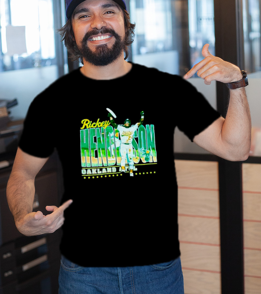 Rickey Henderson Oakland Athletics 24 Baseball Legend T-Shirt