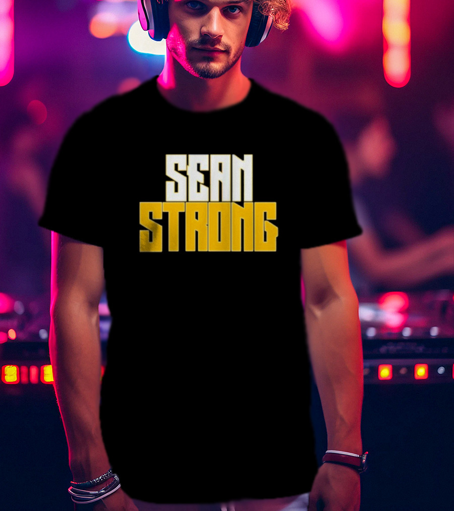 Sean Wallace SEAN STRONG Bold Yellow Block Letters T-Shirt