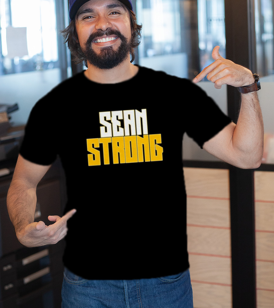 Sean Wallace SEAN STRONG Bold Yellow Block Letters T-Shirt