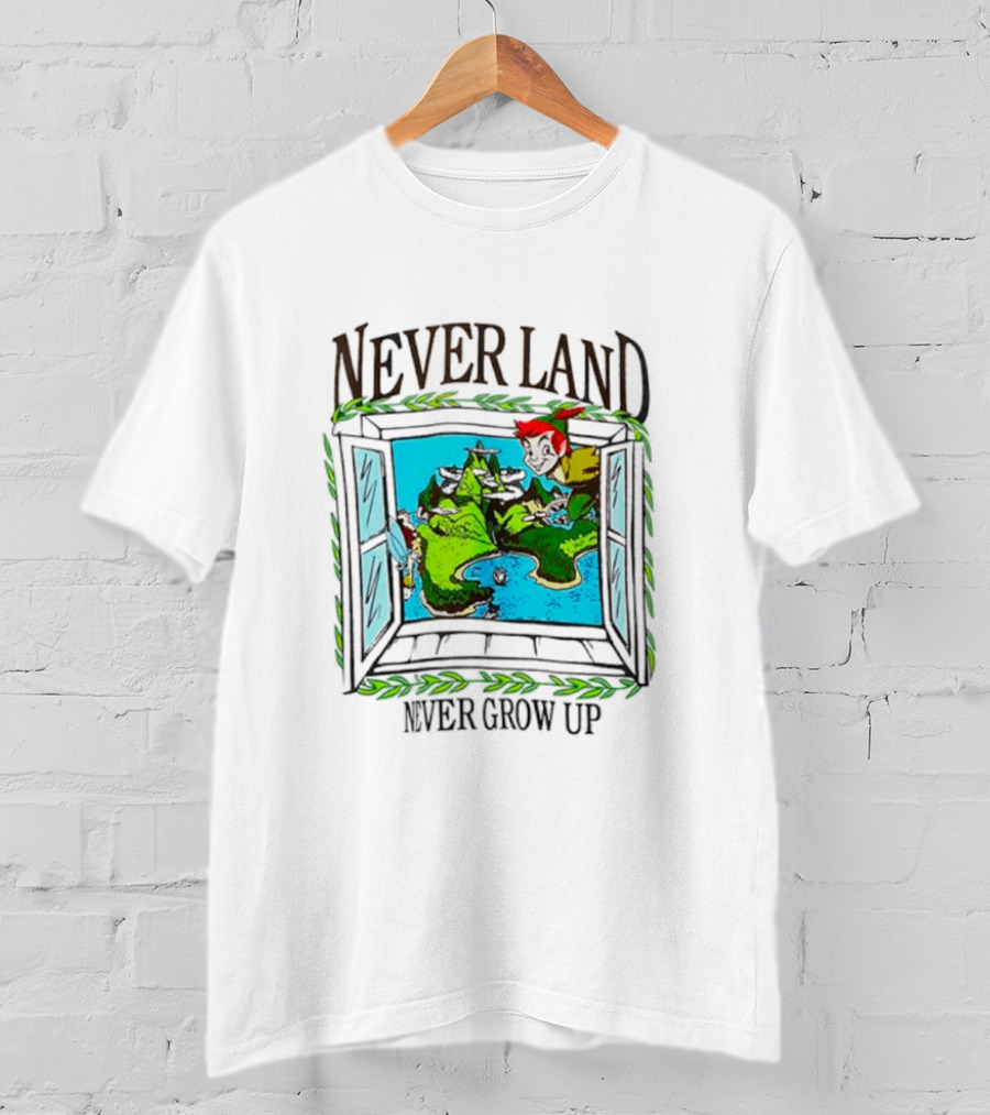 Neverland Never Grow Up Window Disney Peter Pan T-Shirt