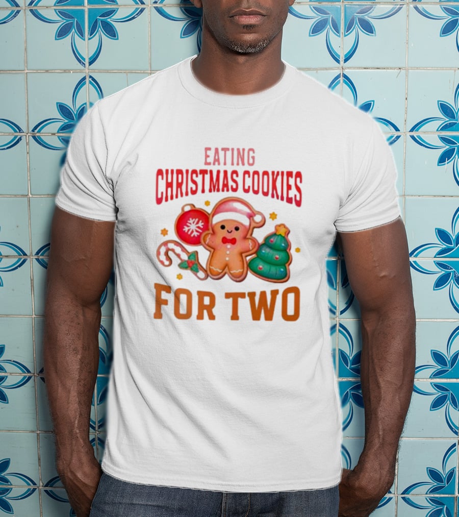 Eating Christmas Cookies For Two Gingerbread Tree Ornaments T-Shirt