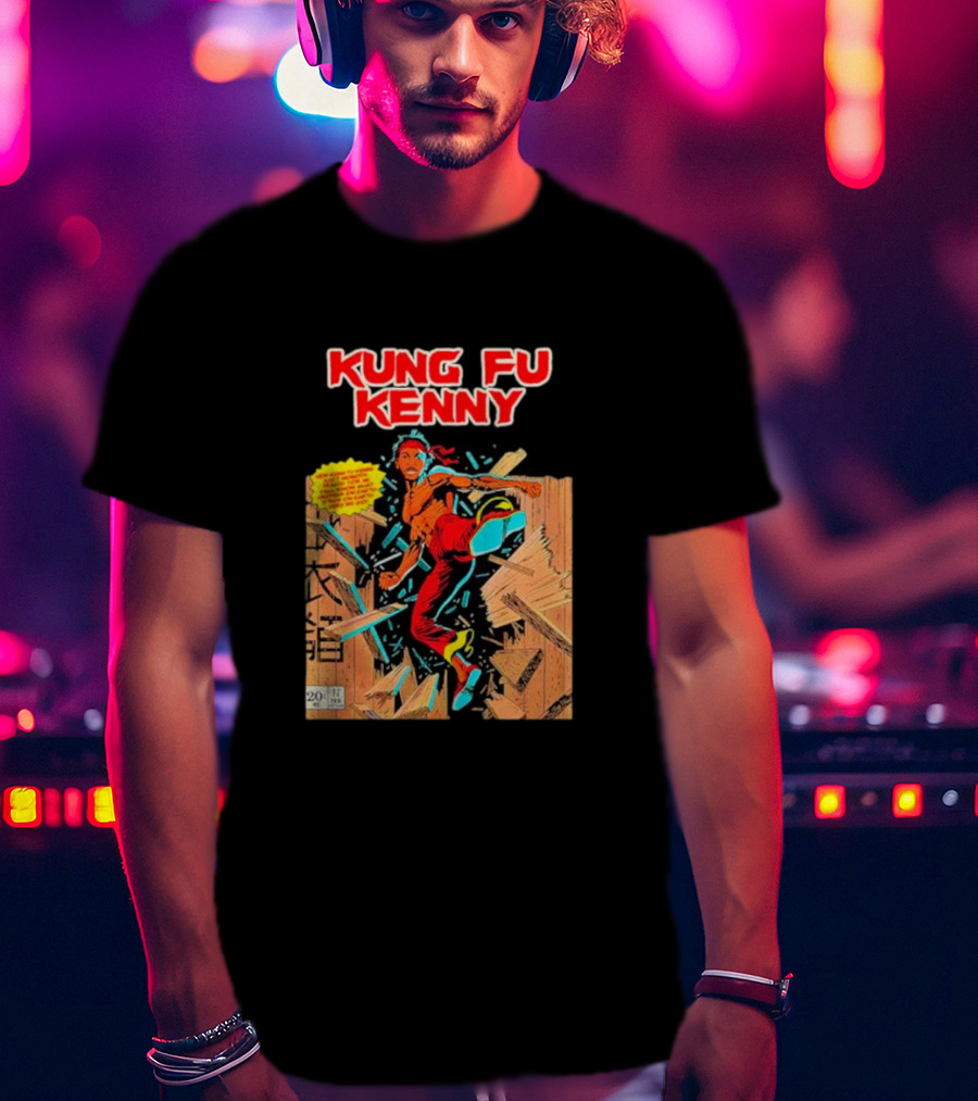 Kung Fu Kenny Comic Style Action Kick T-Shirt