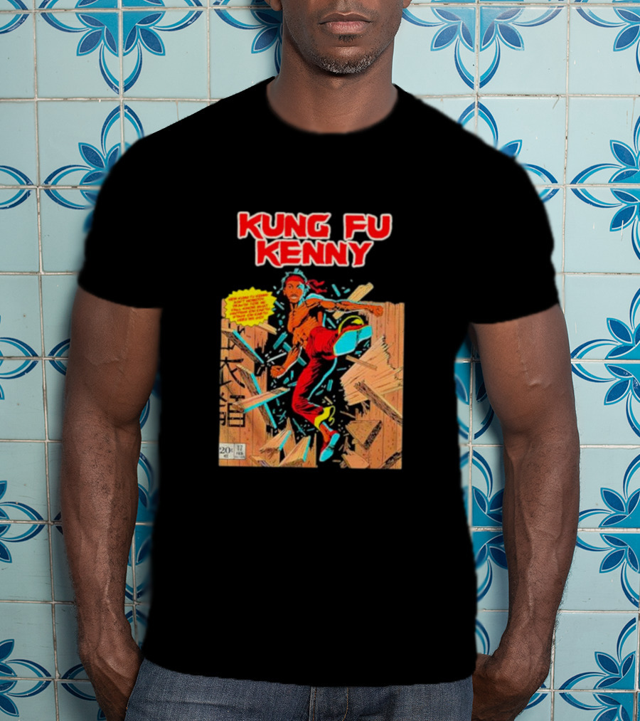 Kung Fu Kenny Comic Style Action Kick T-Shirt