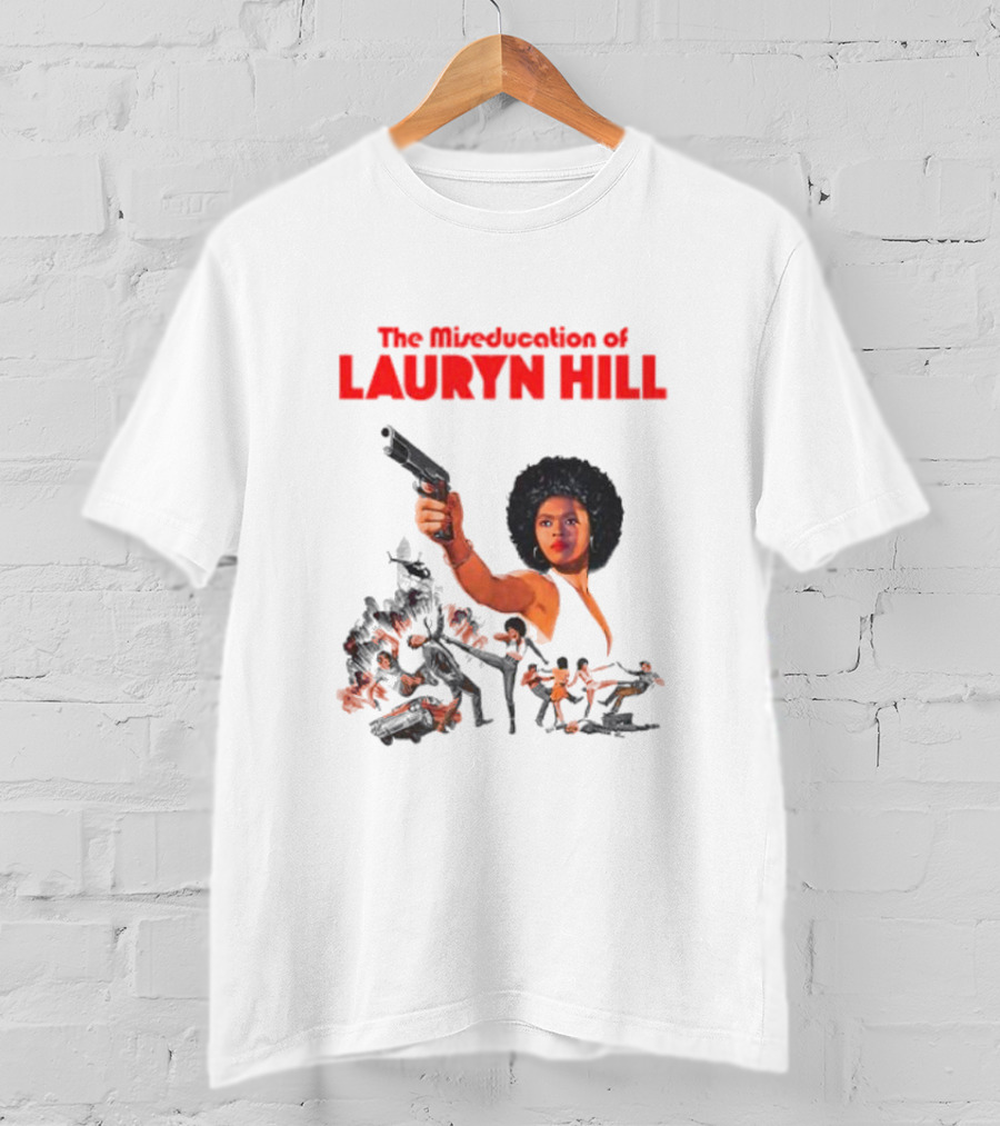 The Miseducation Of Lauryn Hill Vintage Blaxploitation-Inspired Art Gun Pose T-Shirt