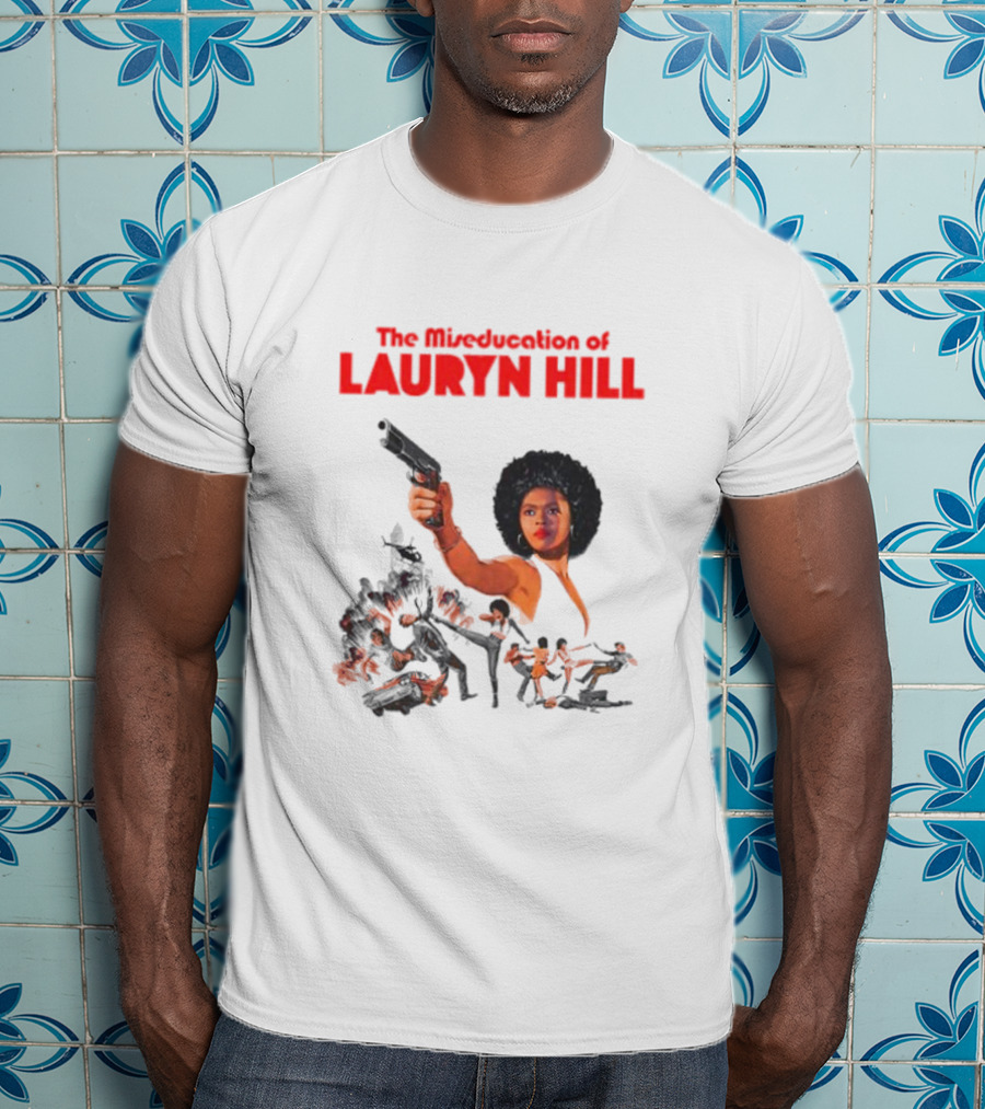 The Miseducation Of Lauryn Hill Vintage Blaxploitation-Inspired Art Gun Pose T-Shirt