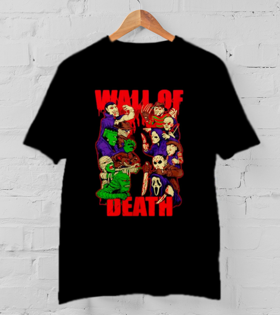 Wall Of Death Monster Horror Icons Collage T-Shirt