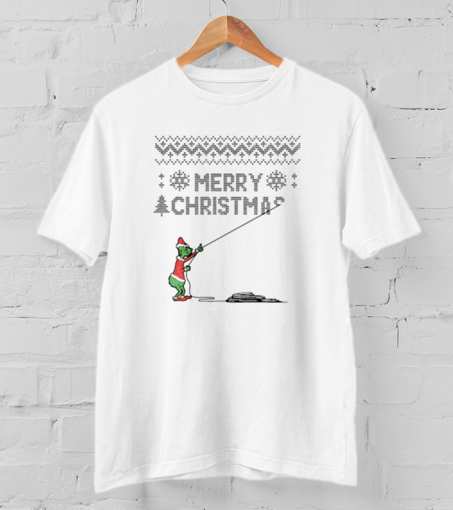 Funny Grinch Merry Christmas Santa Vibe Ugly T-Shirt