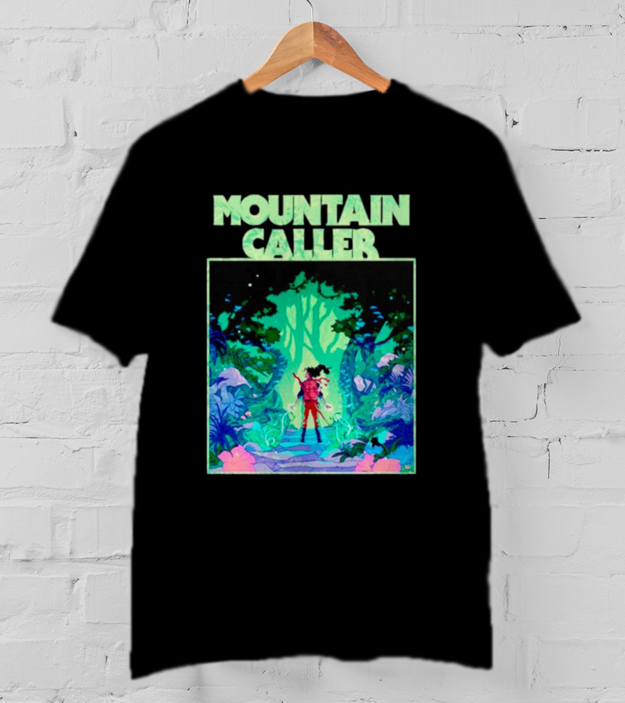 Mountain Caller Green Leaves Enchanted Forest Explorer T-Shirt