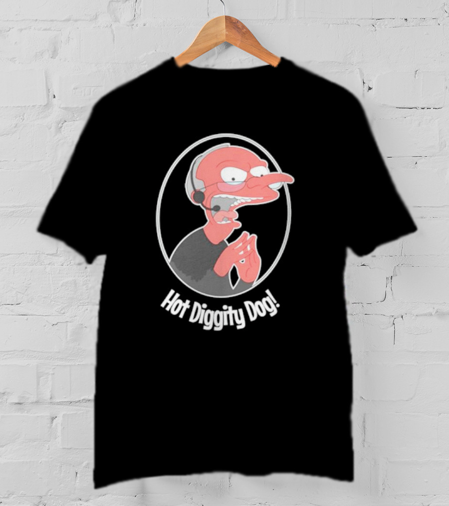 Hot Diggity Dog Mr. Brennan Cartoon Character Iconic T-Shirt