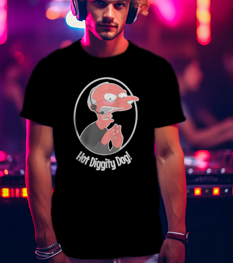 Hot Diggity Dog Mr. Brennan Cartoon Character Iconic T-Shirt