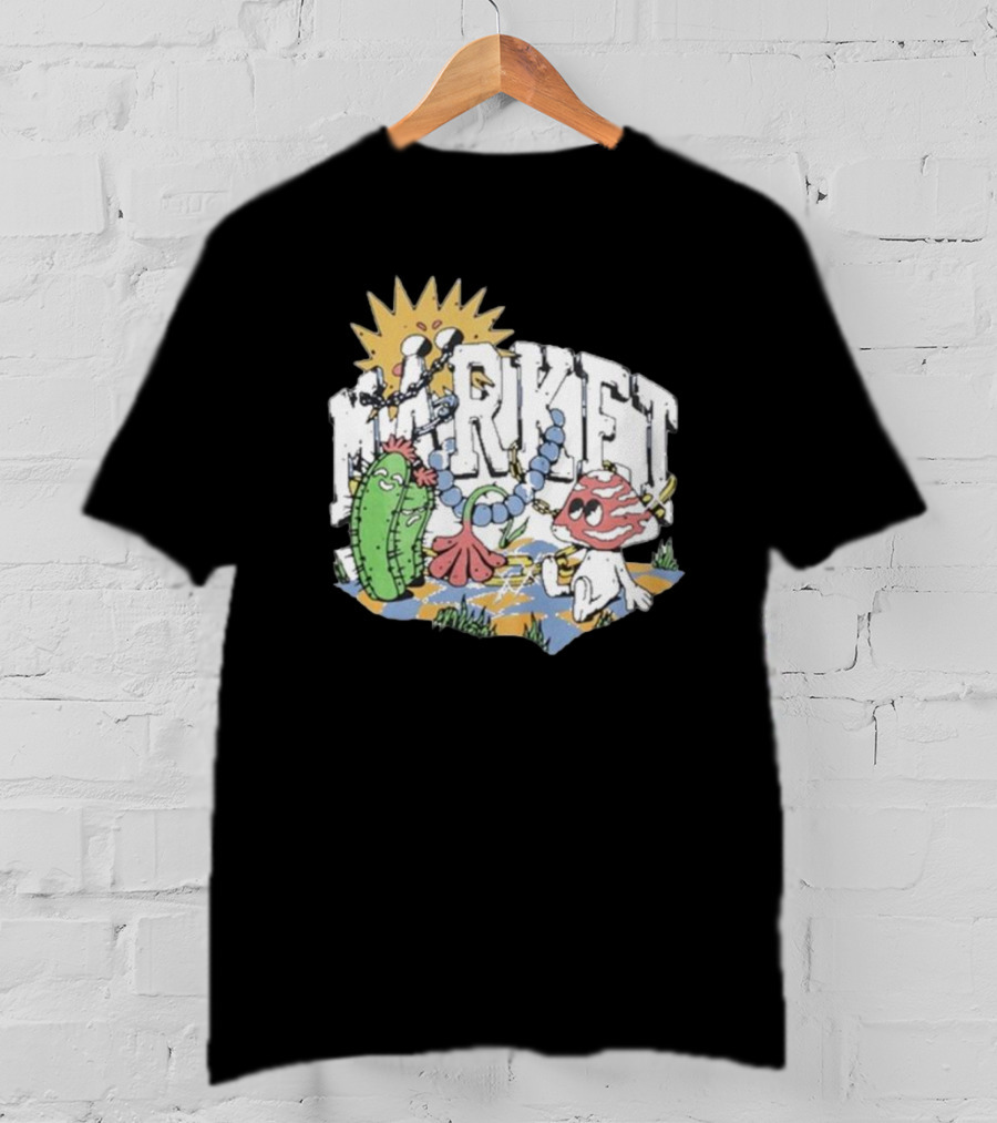 Market Fantasy Farm Mushroom Cactus Sunburst T-Shirt
