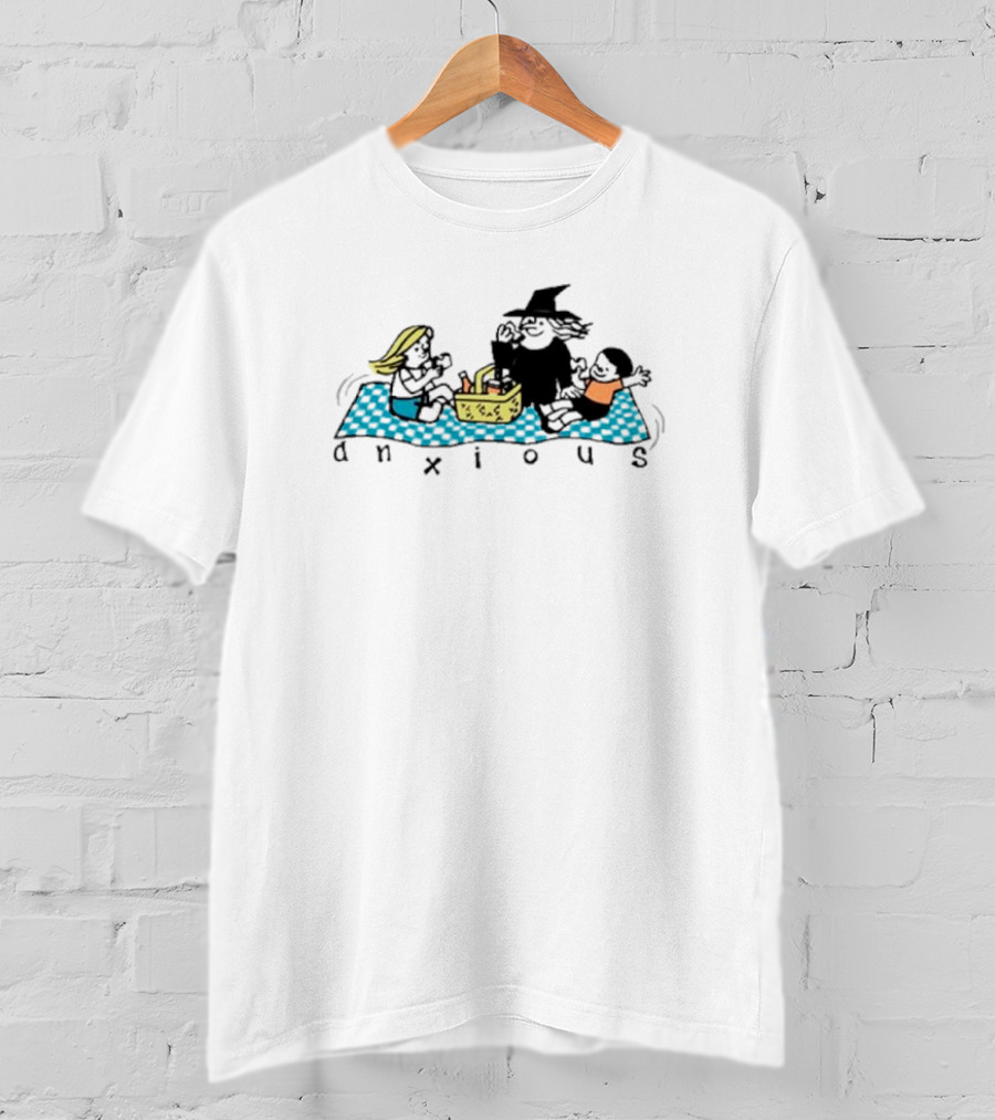 Anxious Witch Picnic With Friends On A Blanket T-Shirt