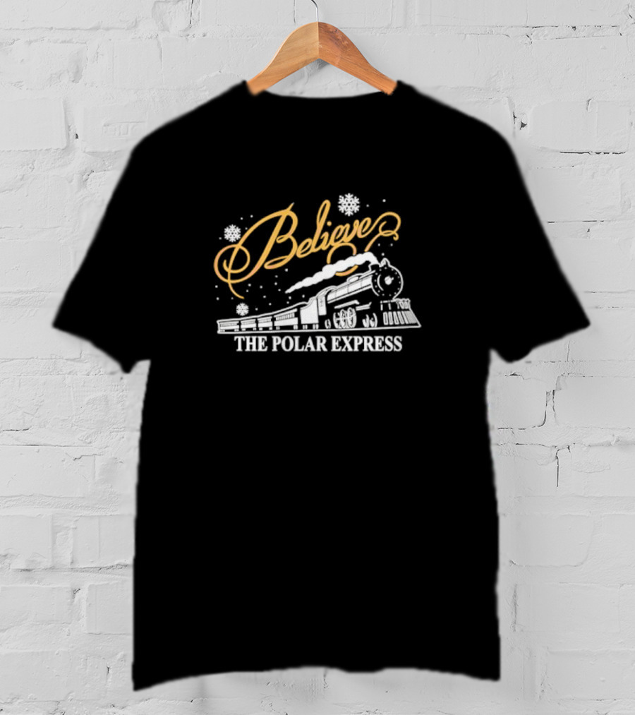Believe The Polar Express Train With Snowflakes T-Shirt