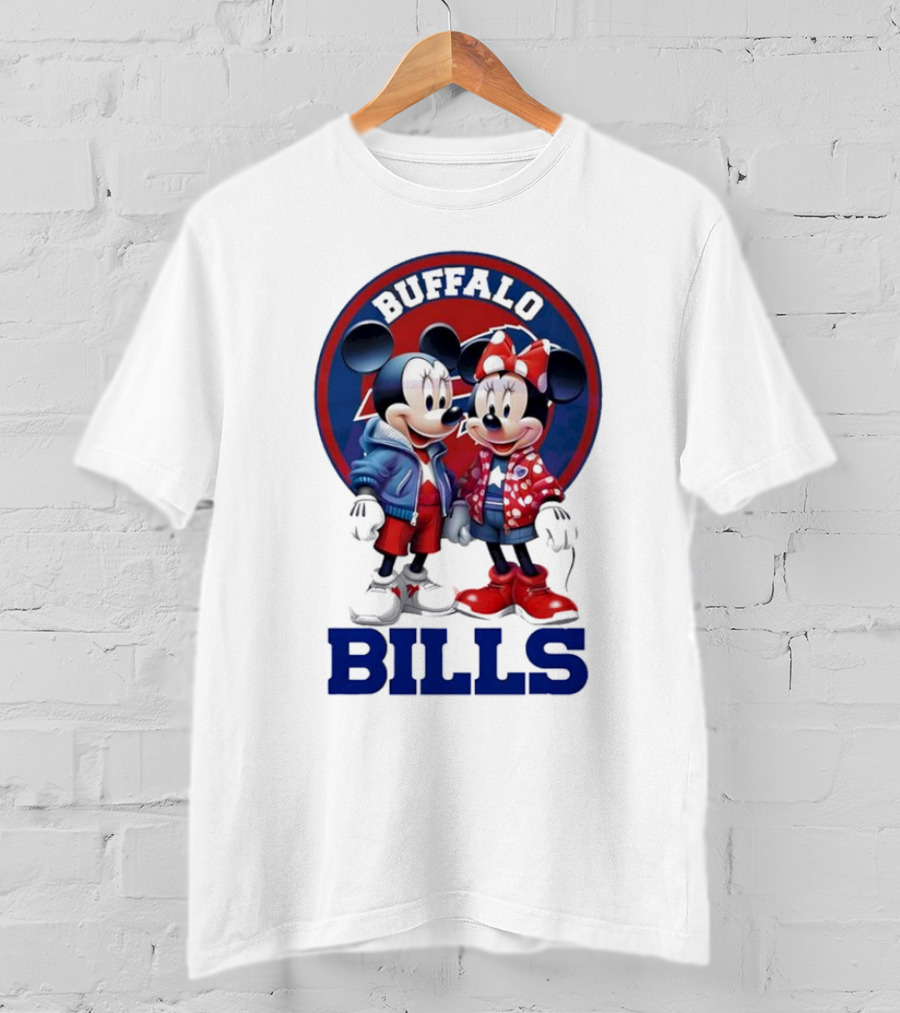 Buffalo Bills Mickey And Minnie Mouse In Team Spirit T-Shirt