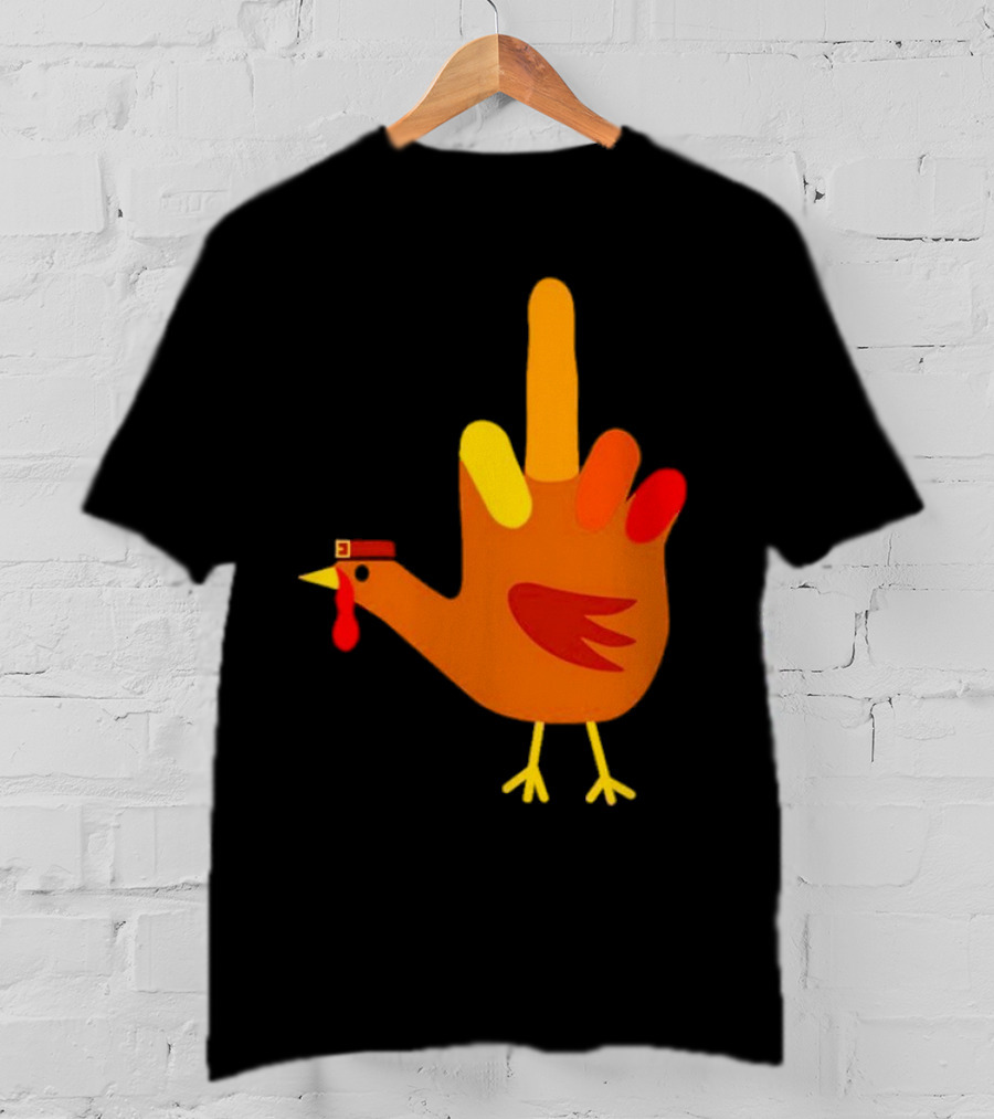 Thanksgiving Middle Finger Turkey Humor Hand Bird T-Shirt