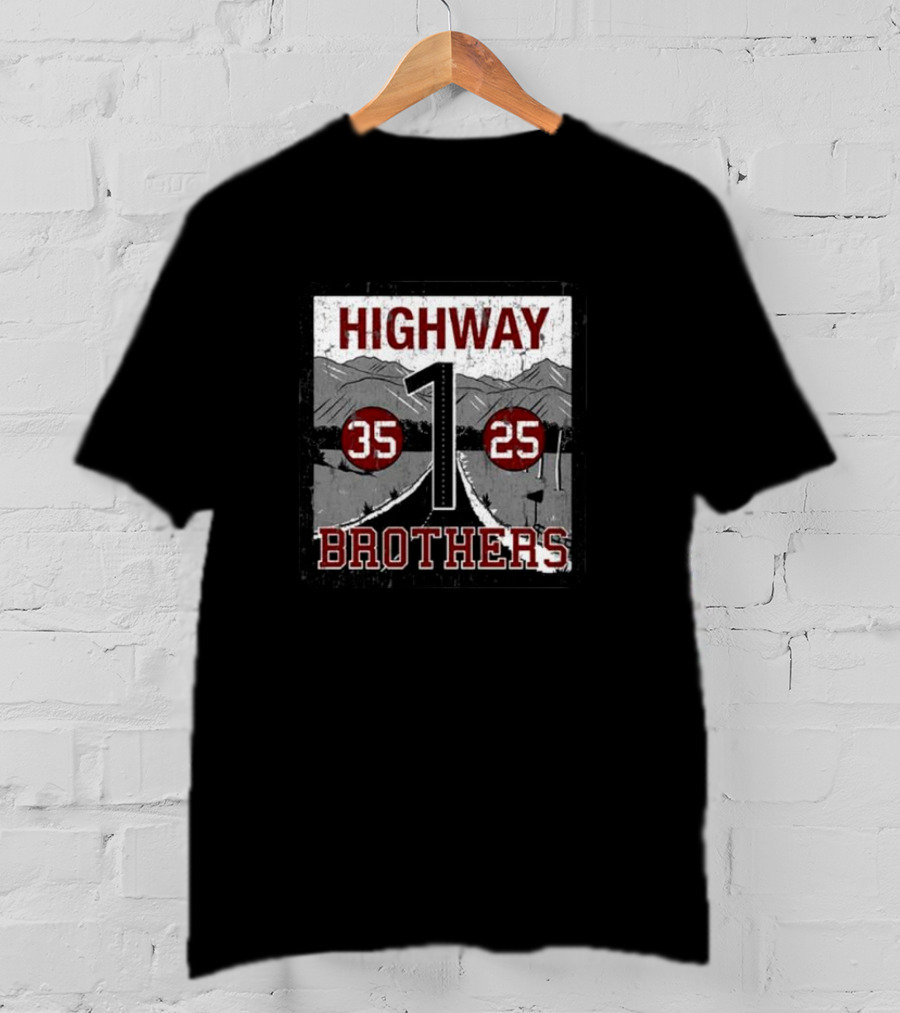 Highway 1 Brothers 35 25 Mountain Road Sign T-Shirt