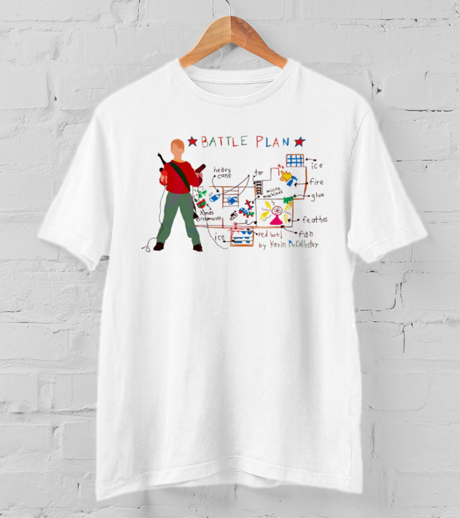 Home Alone Battle Plan Ice Fire Glue Feathers T-Shirt