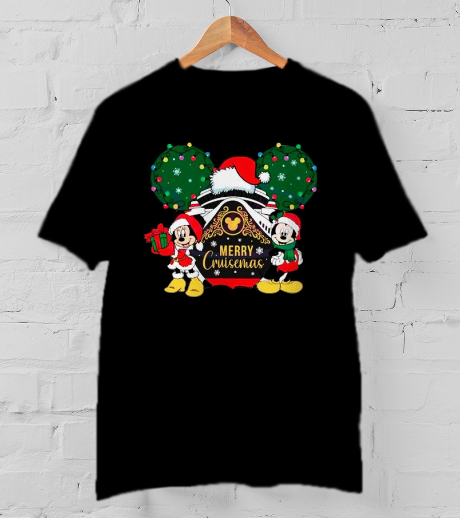 Mickey And Minnie Merry Cruisemas Christmas Disney Holiday T-Shirt