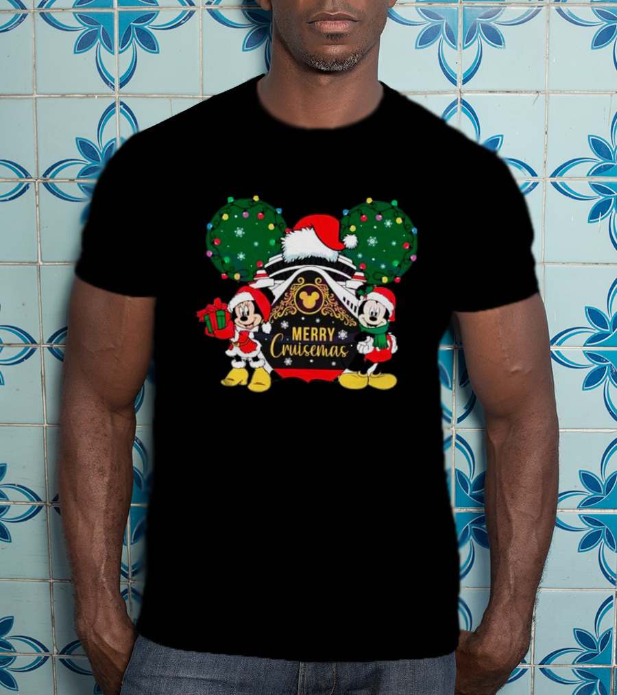 Mickey And Minnie Merry Cruisemas Christmas Disney Holiday T-Shirt