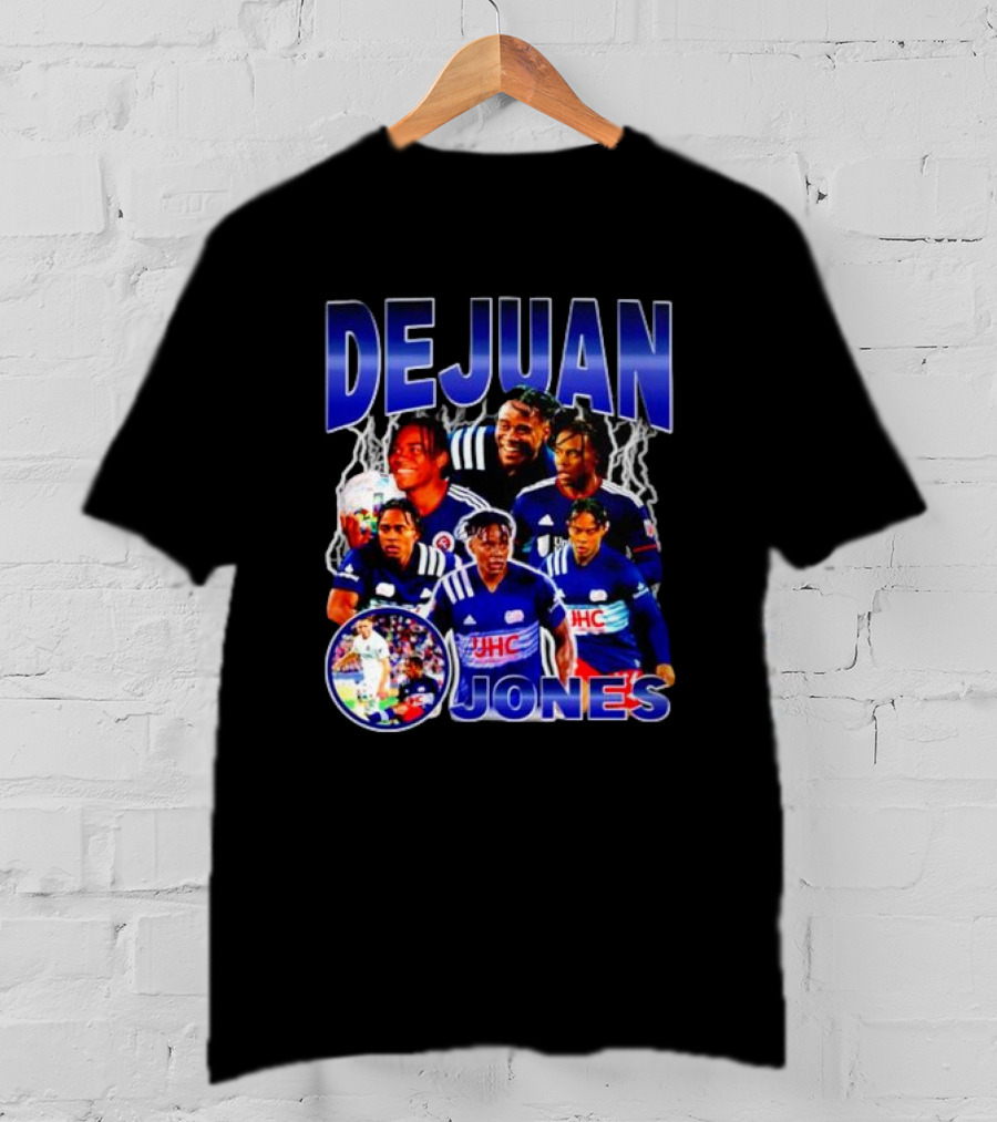 DEJUAN JONES Soccer Bootleg With JHC Logo And Lightning Background T-Shirt