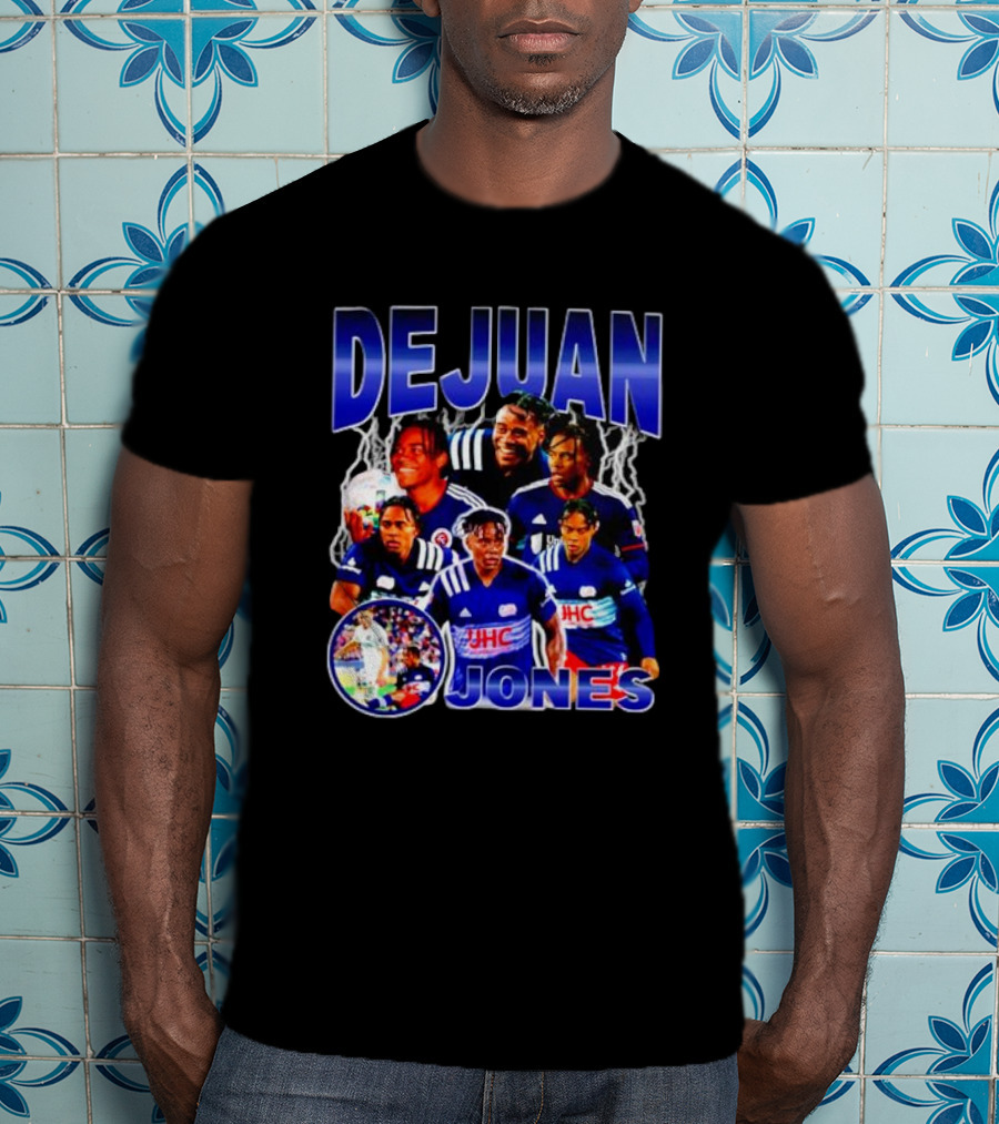 DEJUAN JONES Soccer Bootleg With JHC Logo And Lightning Background T-Shirt