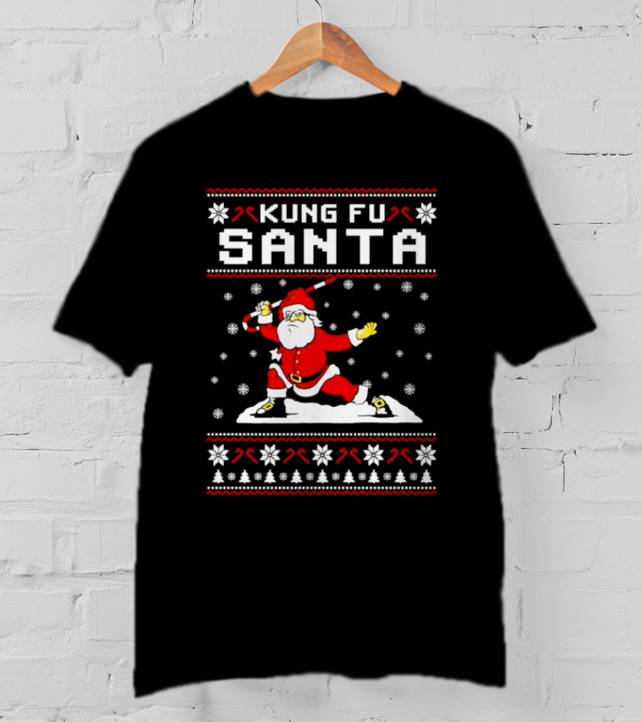 Kung Fu Santa Funny Christmas Sweater Santa Martial Arts Holiday T-Shirt