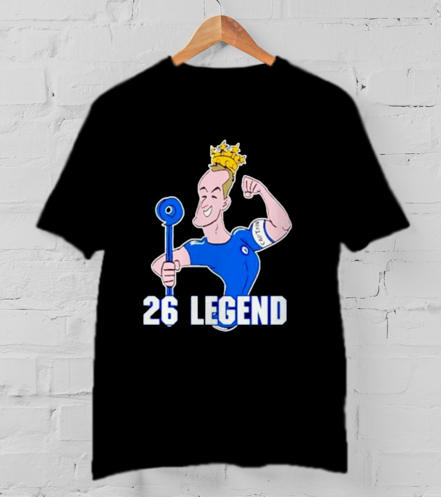 26 Legend Cartoon Crowned Football Captain T-Shirt