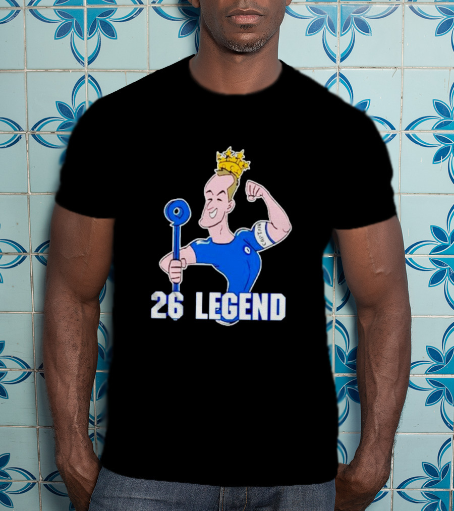 26 Legend Cartoon Crowned Football Captain T-Shirt