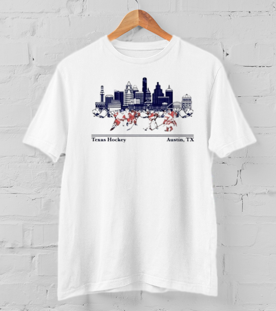 Texas Longhorns Hockey Austin TX Skyline T-Shirt