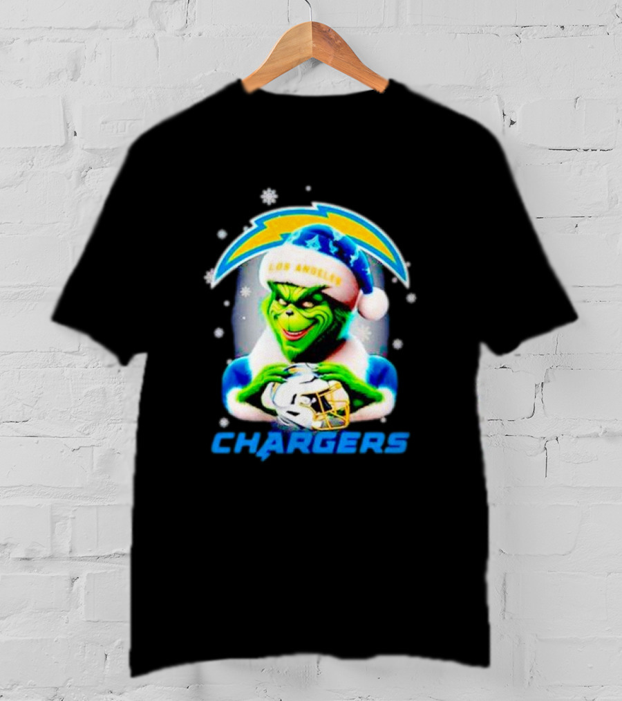 The Grinch Santa Los Angeles Chargers Christmas Holiday T-Shirt