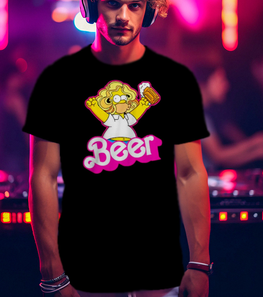 Beerbie Homer Simpson Beer Barbie T-Shirt