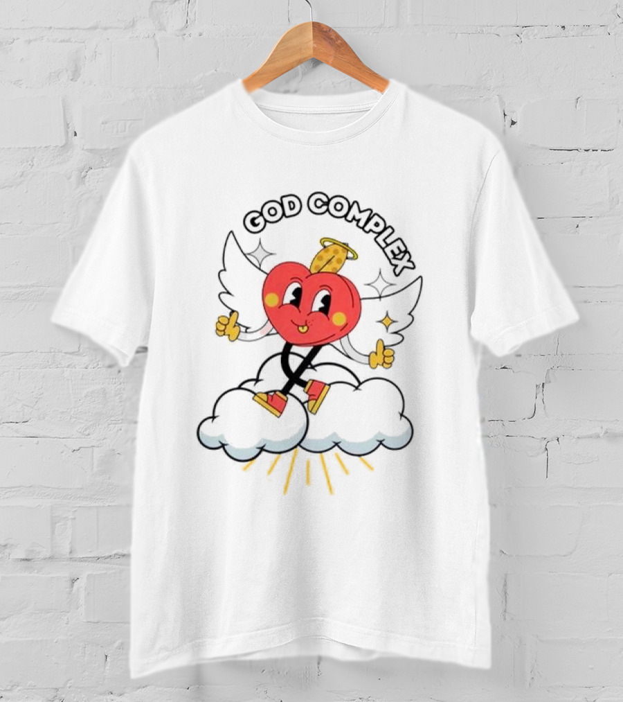 Heart With Angel Wings On Cloud God Complex T-Shirt