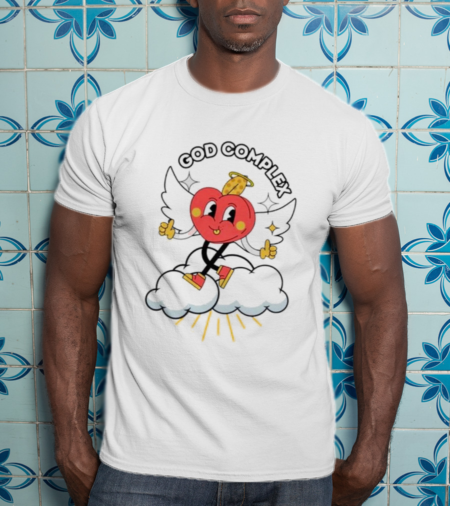 Heart With Angel Wings On Cloud God Complex T-Shirt