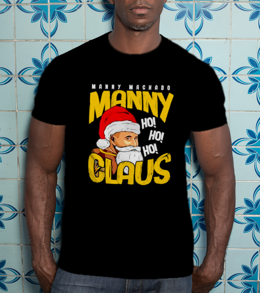 Manny Machado Manny Claus Santa Hat Ho Ho Ho T-Shirt