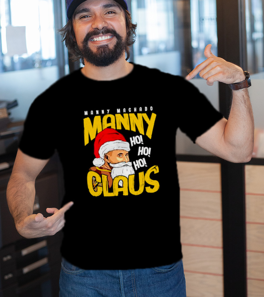 Manny Machado Manny Claus Santa Hat Ho Ho Ho T-Shirt