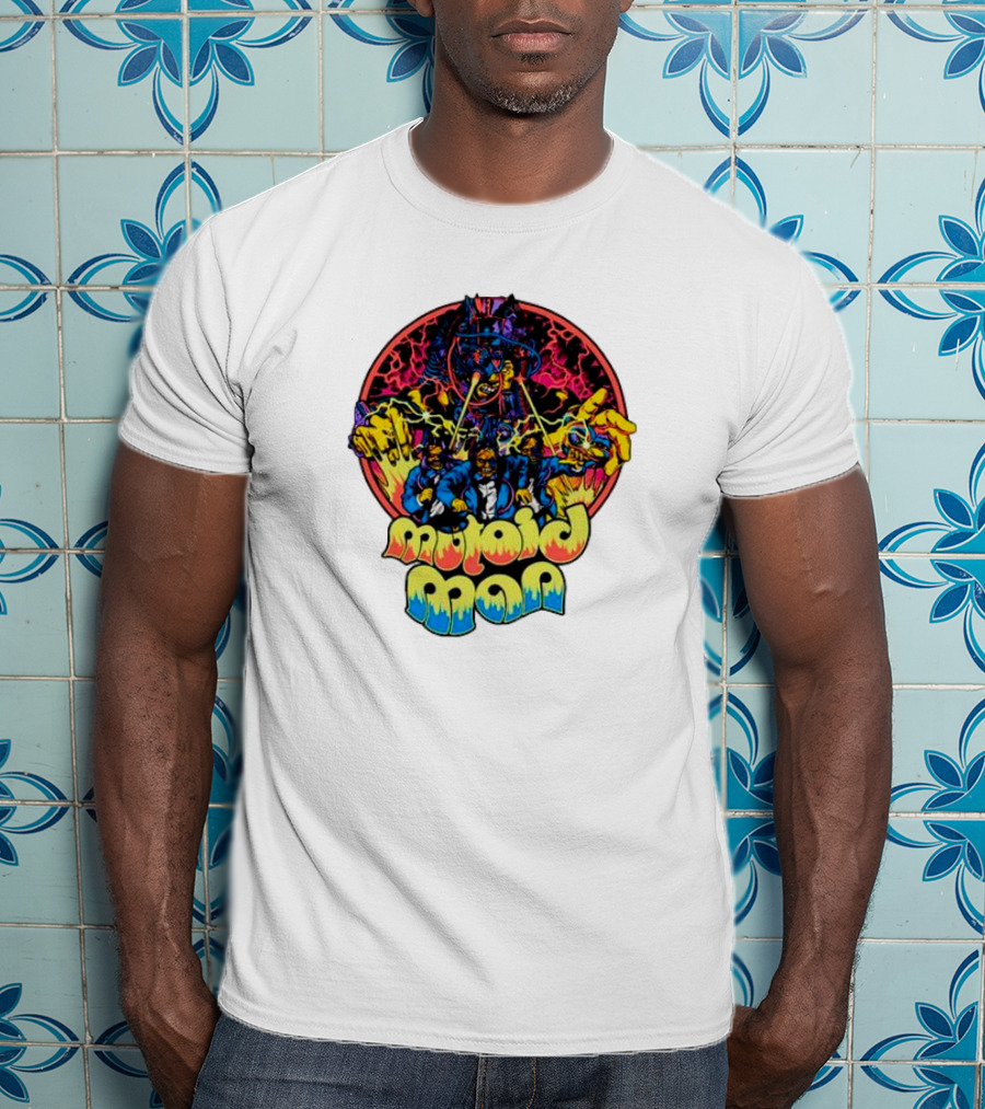 Mutoid Man CoTV Psychedelic Comic Style Superheroes With Lightning And Fiery Hands T-Shirt