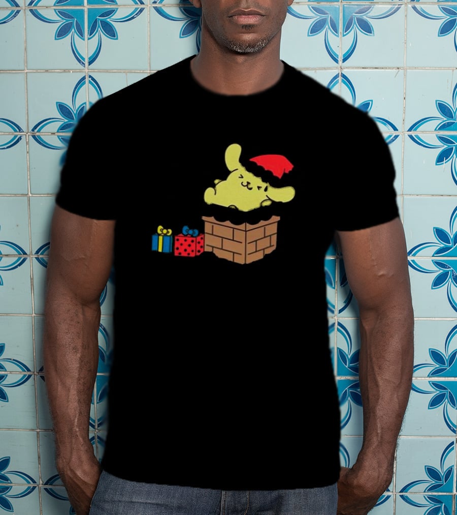 Pompompurin Christmas Chimney With Santa Hat And Presents T-Shirt