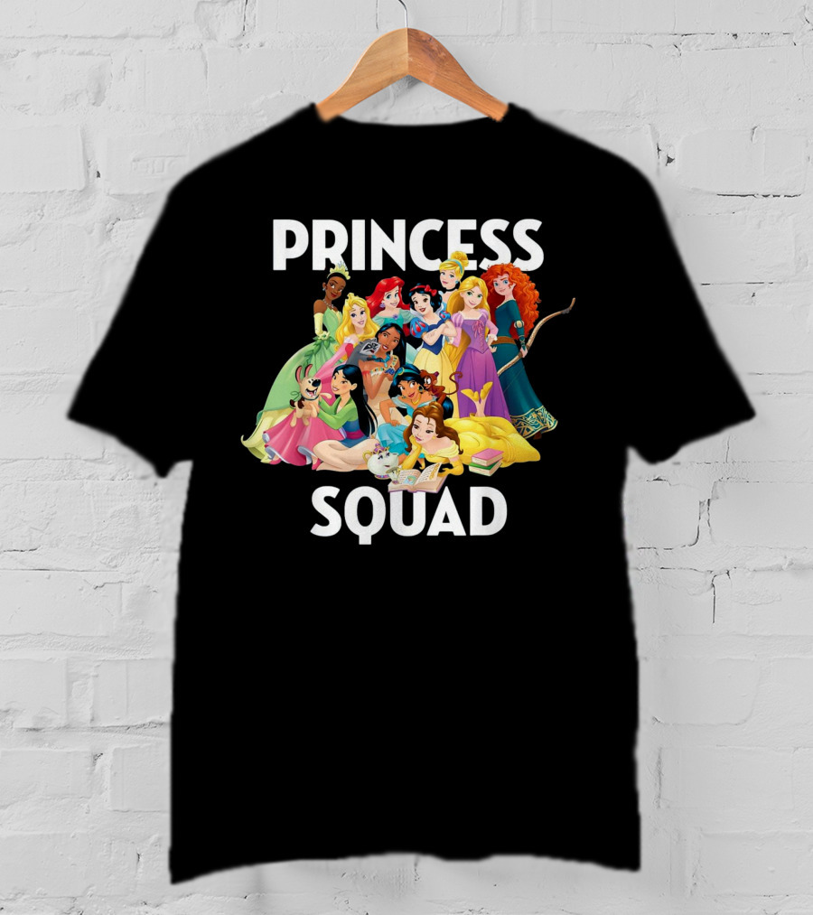 Disney Princess Squad Ensemble With Classic Animated Royal Characters T-Shirt