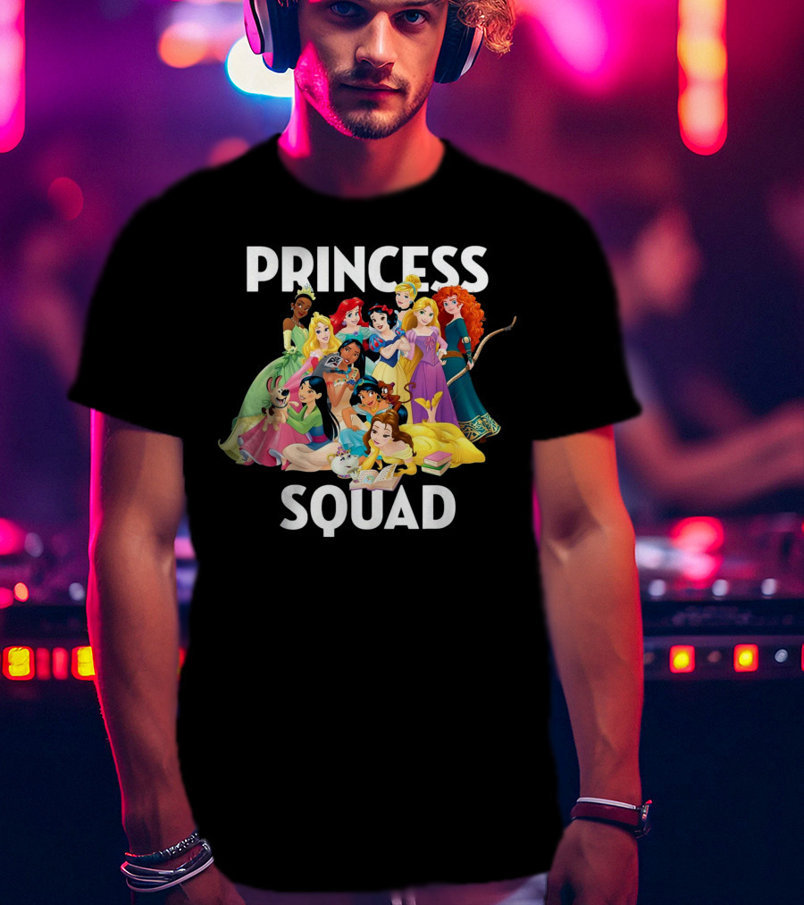 Disney Princess Squad Ensemble With Classic Animated Royal Characters T-Shirt