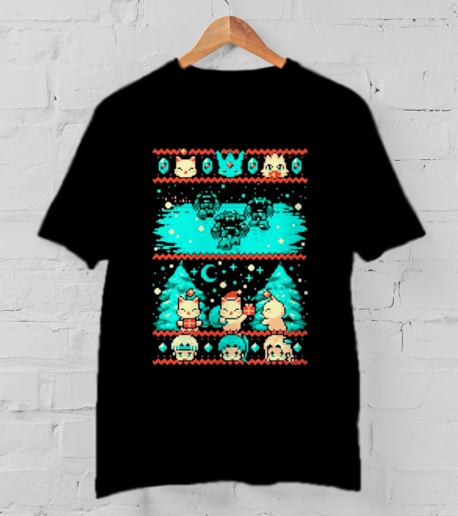 Esper Of Christmas 8-Bit Holiday Pixel Art With Festive Characters T-Shirt