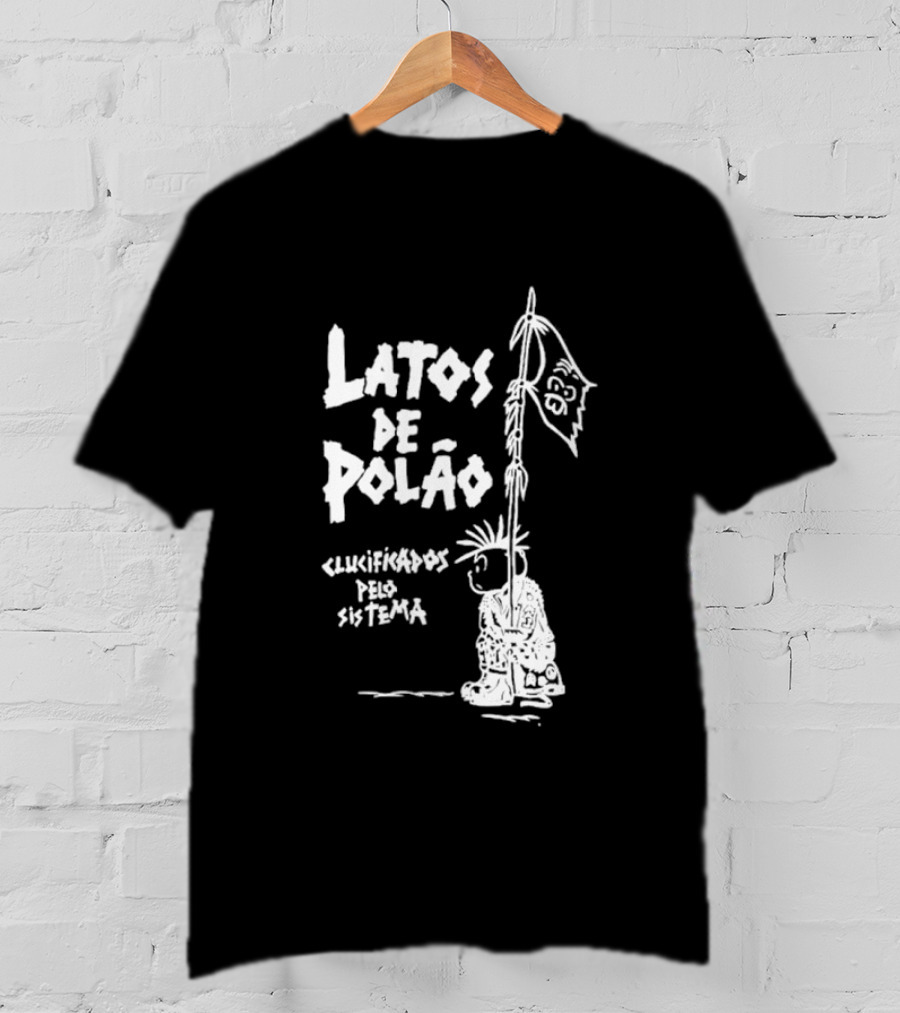 Latos De Polão Clucificados Pelo Sistema 89 Flag Cartoon Drawing T-Shirt